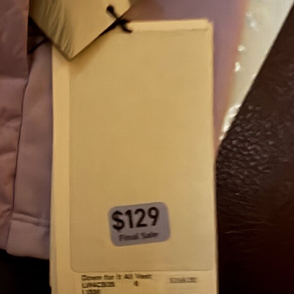 Lululemon Down For It All Vest Sz 6 LISM Lilac Full Zip 2 Zipped Pockets - Picture 4 of 10